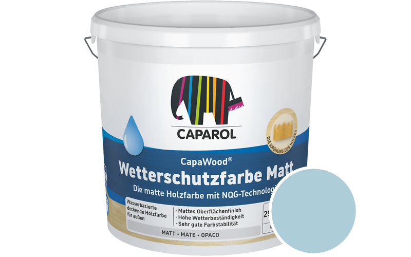 Caparol CapaWood Wetterschutzfarbe Matt 700ml Holzfarbe f�r au�en / Get�nt im Farbton Coelin 80