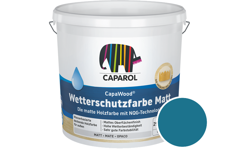 Caparol CapaWood Wetterschutzfarbe Matt 700ml Holzfarbe f�r au�en / Get�nt im Farbton Coelin 95