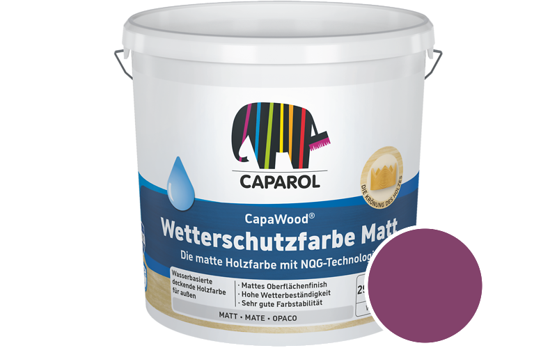 Caparol CapaWood Wetterschutzfarbe Matt 700ml Holzfarbe f�r au�en / Get�nt im Farbton Diva 30