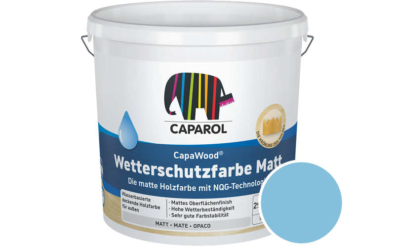 Caparol CapaWood Wetterschutzfarbe Matt 10L Holzfarbe f�r au�en / Get�nt im Farbton Donau 14