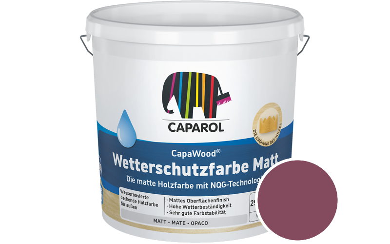 Caparol CapaWood Wetterschutzfarbe Matt 700ml Holzfarbe f�r au�en / Get�nt im Farbton Flamenco 125