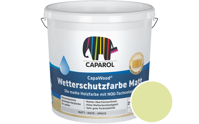 Caparol CapaWood Wetterschutzfarbe Matt 10L Holzfarbe f�r au�en / Get�nt im Farbton Jade 120