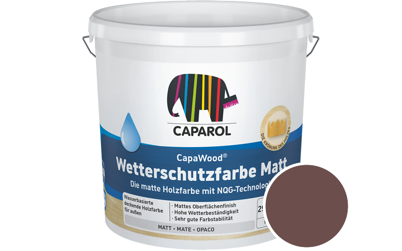 Caparol CapaWood Wetterschutzfarbe Matt 700ml Holzfarbe f�r au�en / Get�nt im Farbton Korall 100