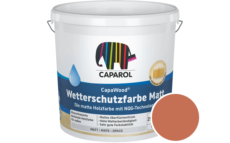Caparol CapaWood Wetterschutzfarbe Matt 700ml Holzfarbe f�r au�en / Get�nt im Farbton Lachs 105
