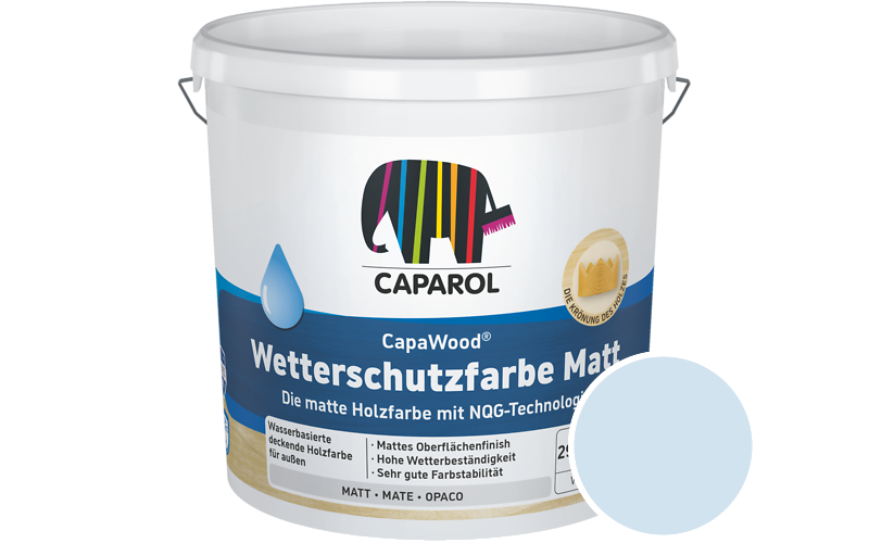 Caparol CapaWood Wetterschutzfarbe Matt 700ml Holzfarbe f�r au�en / Get�nt im Farbton Lago 120
