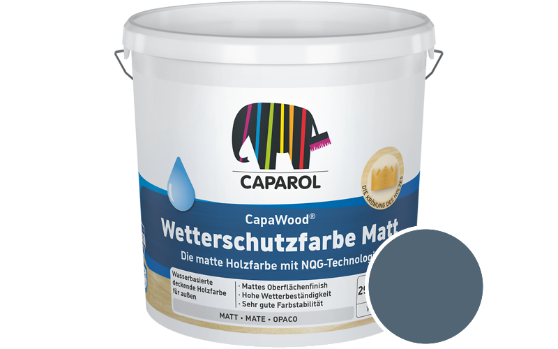 Caparol CapaWood Wetterschutzfarbe Matt 700ml Holzfarbe f�r au�en / Get�nt im Farbton Lago 40