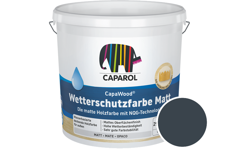 Caparol CapaWood Wetterschutzfarbe Matt 700ml Holzfarbe f�r au�en / Get�nt im Farbton Lago 5