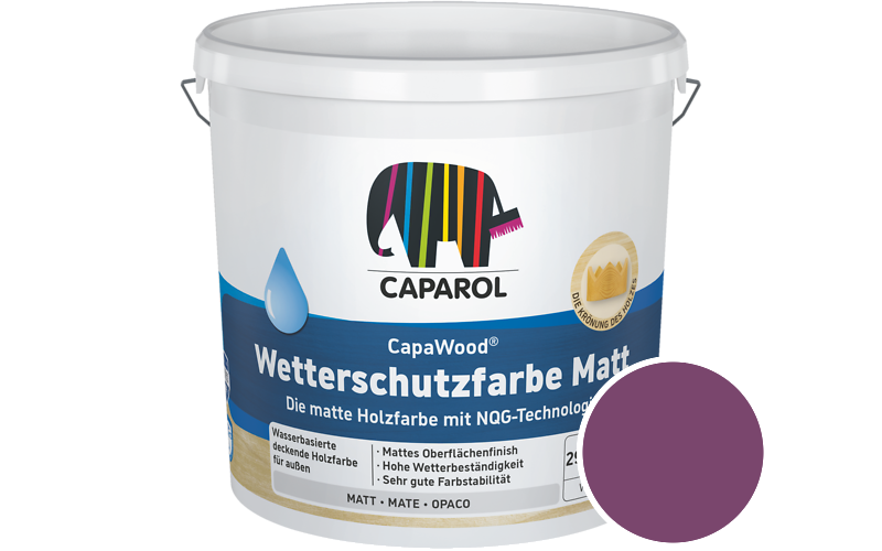 Caparol CapaWood Wetterschutzfarbe Matt 2,5L Holzfarbe f�r au�en / Get�nt im Farbton Laser 10