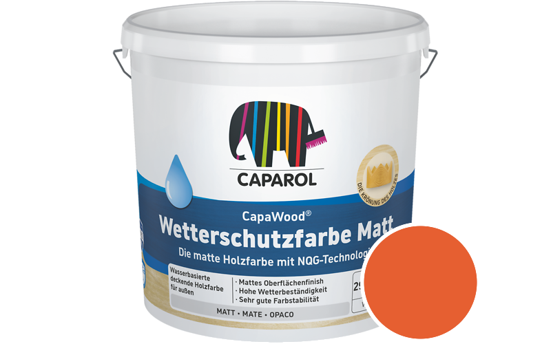 Caparol CapaWood Wetterschutzfarbe Matt 700ml Holzfarbe f�r au�en / Get�nt im Farbton Laser 30