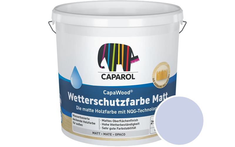 Caparol CapaWood Wetterschutzfarbe Matt 700ml Holzfarbe f�r au�en / Get�nt im Farbton Lavendel 150