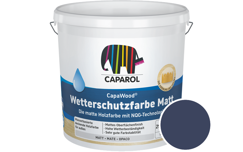 Caparol CapaWood Wetterschutzfarbe Matt 700ml Holzfarbe f�r au�en / Get�nt im Farbton Lavendel 155
