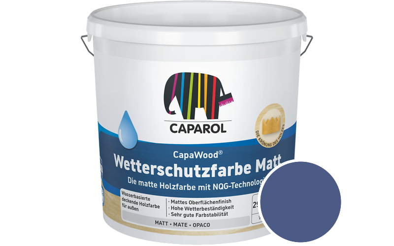 Caparol CapaWood Wetterschutzfarbe Matt 700ml Holzfarbe f�r au�en / Get�nt im Farbton Lavendel 165