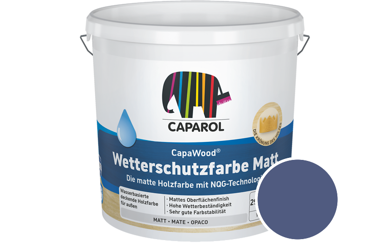 Caparol CapaWood Wetterschutzfarbe Matt 700ml Holzfarbe f�r au�en / Get�nt im Farbton Lavendel 170