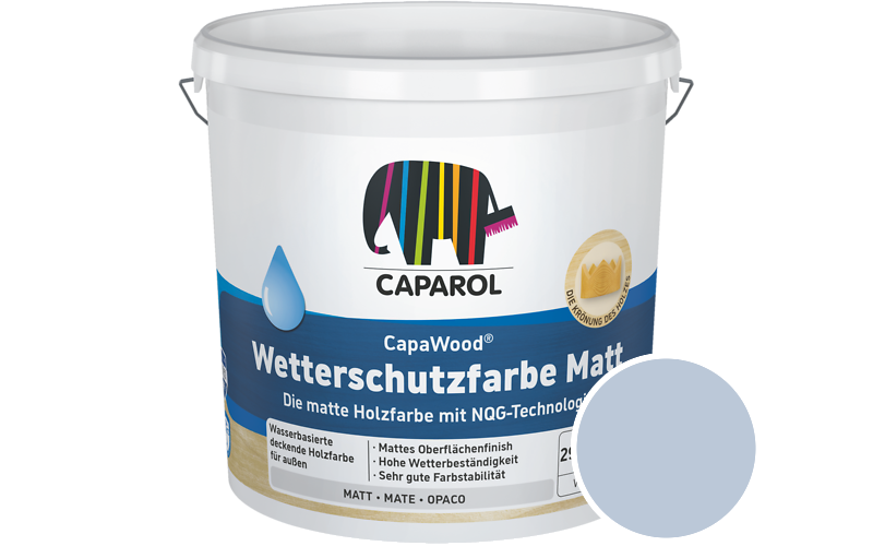 Caparol CapaWood Wetterschutzfarbe Matt 700ml Holzfarbe f�r au�en / Get�nt im Farbton Lazur 120