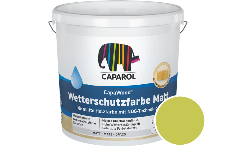 Caparol CapaWood Wetterschutzfarbe Matt 700ml Holzfarbe f�r au�en / Get�nt im Farbton Limette 12