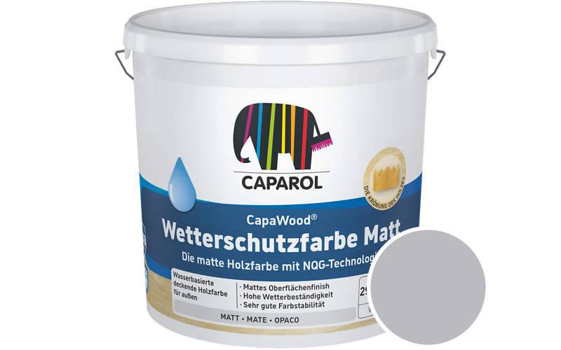Caparol CapaWood Wetterschutzfarbe Matt 700ml Holzfarbe f�r au�en / Get�nt im Farbton Litho 20