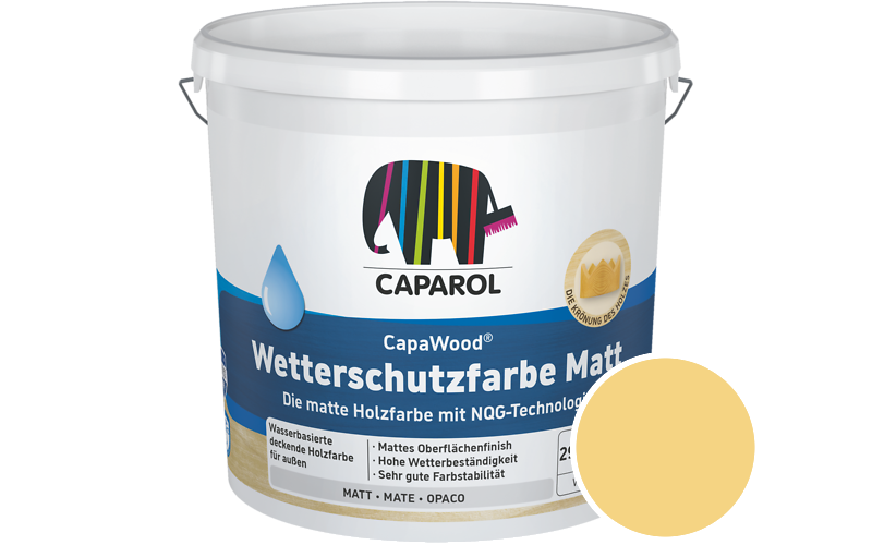Caparol CapaWood Wetterschutzfarbe Matt 10L Holzfarbe f�r au�en / Get�nt im Farbton Mais 13