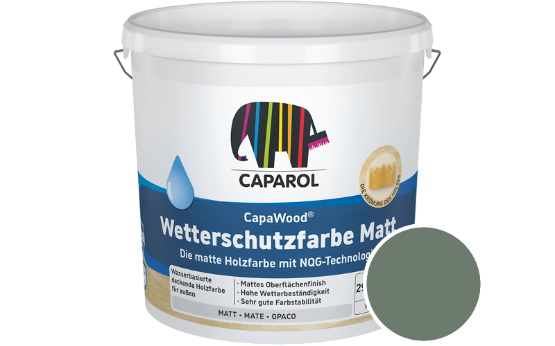 Caparol CapaWood Wetterschutzfarbe Matt 700ml Holzfarbe f�r au�en / Get�nt im Farbton Mint 35