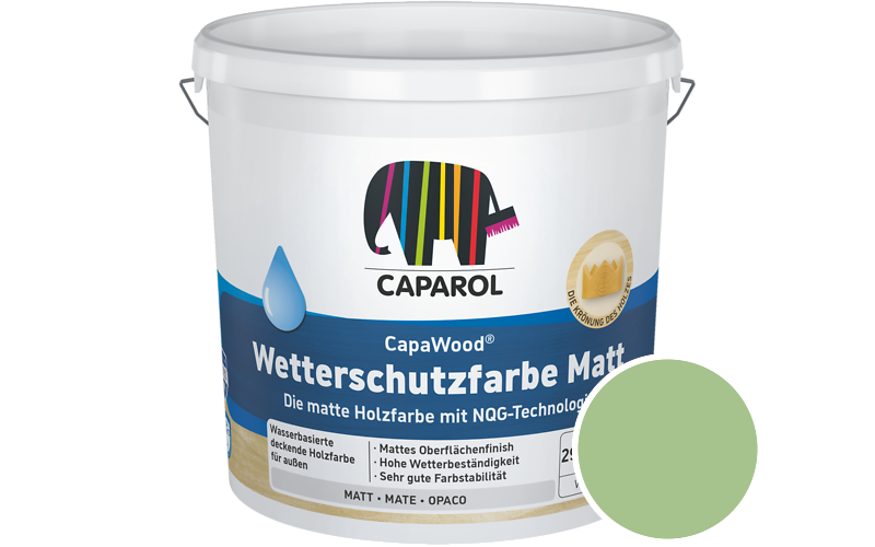 Caparol CapaWood Wetterschutzfarbe Matt 700ml Holzfarbe f�r au�en / Get�nt im Farbton Oase 110