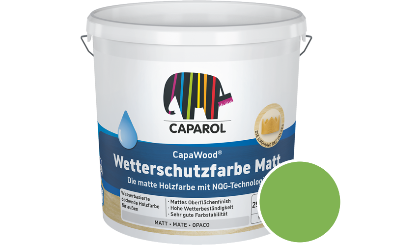Caparol CapaWood Wetterschutzfarbe Matt 700ml Holzfarbe f�r au�en / Get�nt im Farbton Oase 140