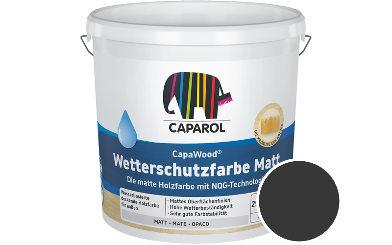Caparol CapaWood Wetterschutzfarbe Matt 700ml Holzfarbe f�r au�en / Get�nt im Farbton Oliv 5