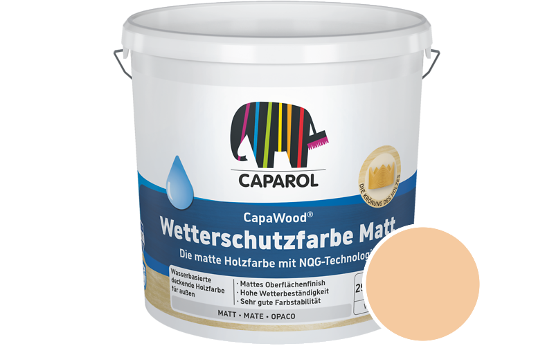 Caparol CapaWood Wetterschutzfarbe Matt 700ml Holzfarbe f�r au�en / Get�nt im Farbton Onyx 175