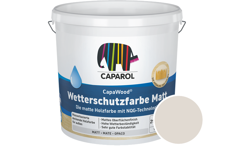 Caparol CapaWood Wetterschutzfarbe Matt 700ml Holzfarbe f�r au�en / Get�nt im Farbton Onyx 55