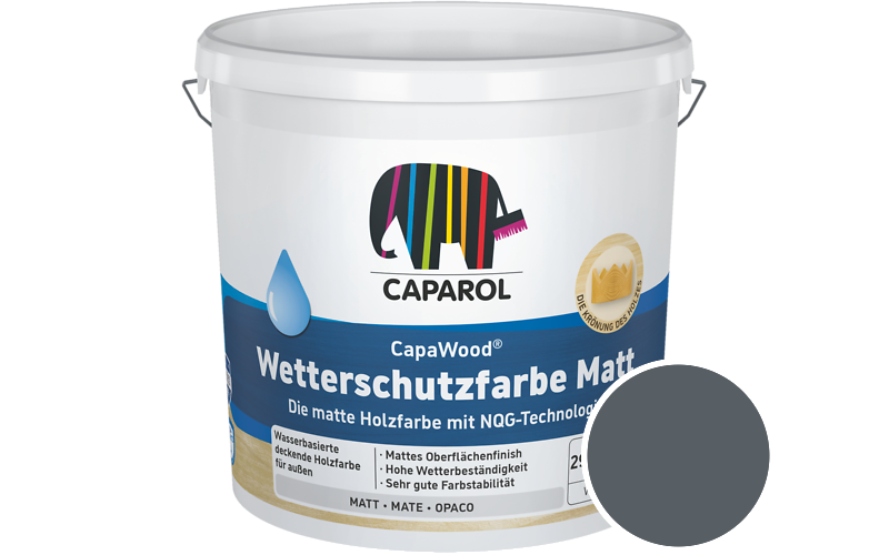 Caparol CapaWood Wetterschutzfarbe Matt 700ml Holzfarbe f�r au�en / Get�nt im Farbton Pacific 10