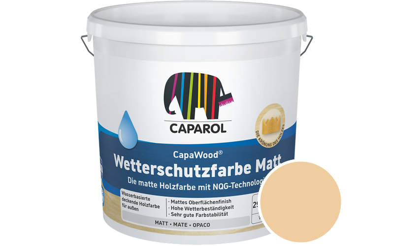 Caparol CapaWood Wetterschutzfarbe Matt 700ml Holzfarbe f�r au�en / Get�nt im Farbton Palazzo 230