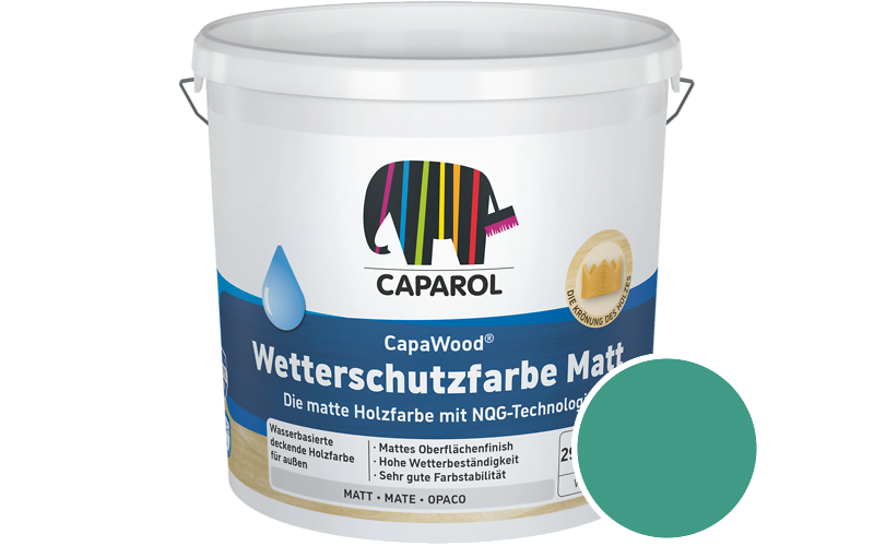 Caparol CapaWood Wetterschutzfarbe Matt 700ml Holzfarbe f�r au�en / Get�nt im Farbton Patina 105