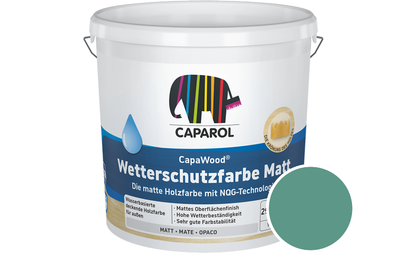 Caparol CapaWood Wetterschutzfarbe Matt 700ml Holzfarbe f�r au�en / Get�nt im Farbton Patina 110