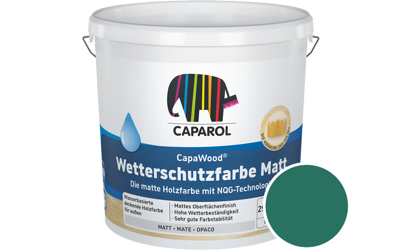 Caparol CapaWood Wetterschutzfarbe Matt 700ml Holzfarbe f�r au�en / Get�nt im Farbton Patina 95