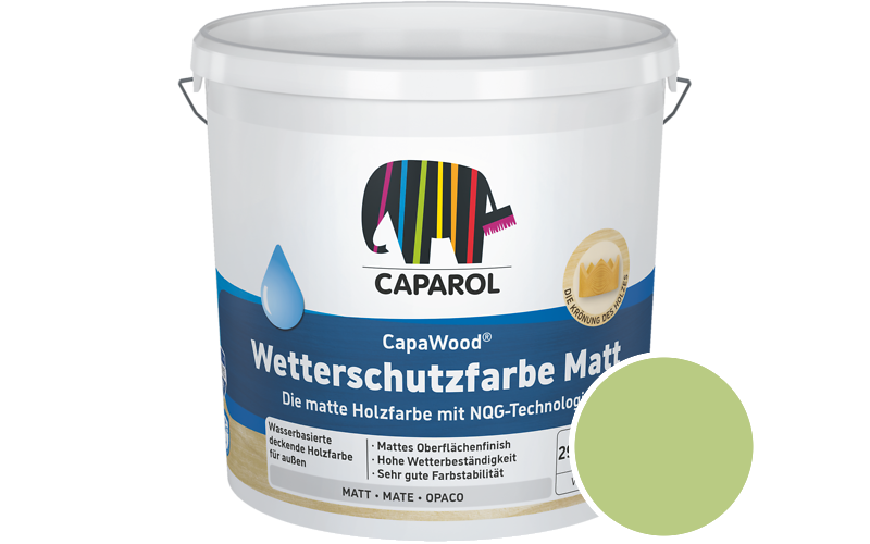 Caparol CapaWood Wetterschutzfarbe Matt 700ml Holzfarbe f�r au�en / Get�nt im Farbton Pinie 110