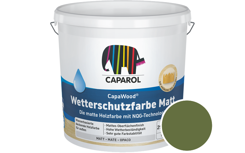 Caparol CapaWood Wetterschutzfarbe Matt 700ml Holzfarbe f�r au�en / Get�nt im Farbton Pinie 35