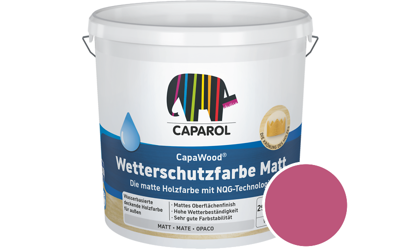 Caparol CapaWood Wetterschutzfarbe Matt 700ml Holzfarbe f�r au�en / Get�nt im Farbton Pink 10