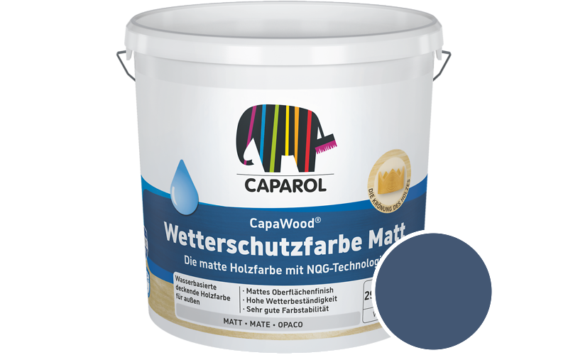 Caparol CapaWood Wetterschutzfarbe Matt 700ml Holzfarbe f�r au�en / Get�nt im Farbton RAL 5000 Violettblau