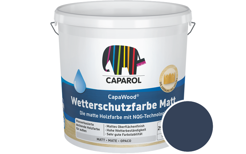 Caparol CapaWood Wetterschutzfarbe Matt 700ml Holzfarbe f�r au�en / Get�nt im Farbton RAL 5003 Saphirblau