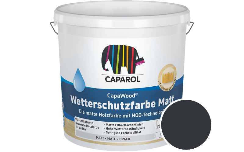 Caparol CapaWood Wetterschutzfarbe Matt 700ml Holzfarbe f�r au�en / Get�nt im Farbton RAL 5004 Schwarzblau