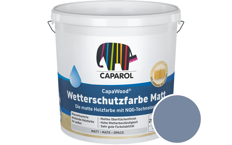 Caparol CapaWood Wetterschutzfarbe Matt 700ml Holzfarbe f�r au�en / Get�nt im Farbton Saphir 75