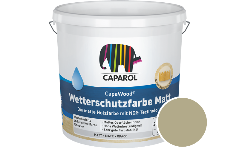 Caparol CapaWood Wetterschutzfarbe Matt 700ml Holzfarbe f�r au�en / Get�nt im Farbton Tundra 85