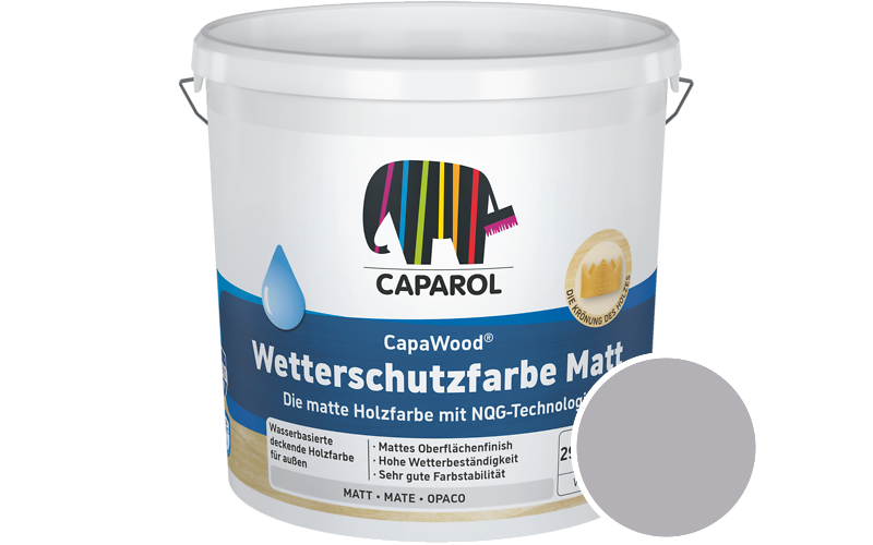Caparol CapaWood Wetterschutzfarbe Matt 700ml Holzfarbe f�r au�en / Get�nt im Farbton Velvet 25