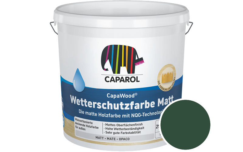 Caparol CapaWood Wetterschutzfarbe Matt 700ml Holzfarbe f�r au�en / Get�nt im Farbton Verdo 15
