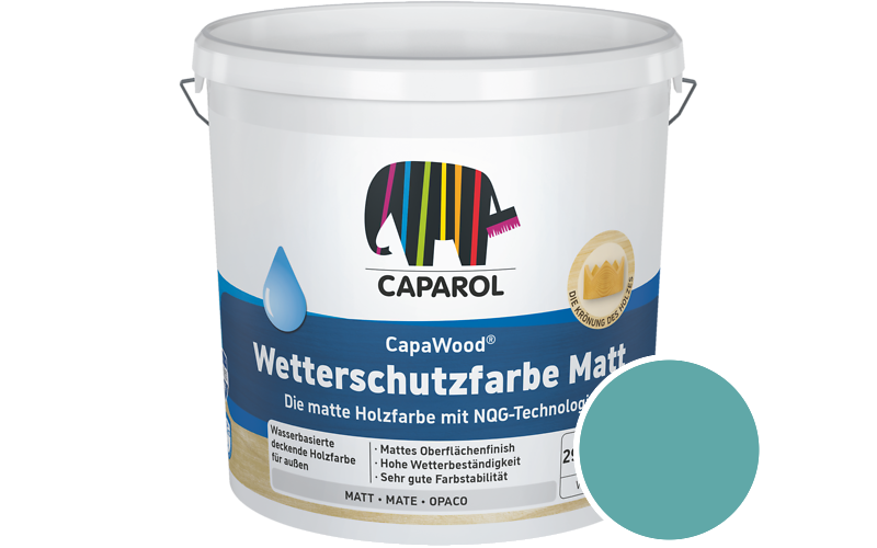 Caparol CapaWood Wetterschutzfarbe Matt 700ml Holzfarbe f�r au�en / Get�nt im Farbton Verona 140