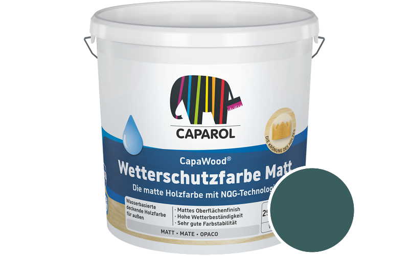 Caparol CapaWood Wetterschutzfarbe Matt 700ml Holzfarbe f�r au�en / Get�nt im Farbton Verona 65