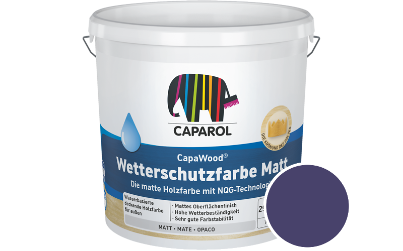 Caparol CapaWood Wetterschutzfarbe Matt 700ml Holzfarbe f�r au�en / Get�nt im Farbton Violett Ava