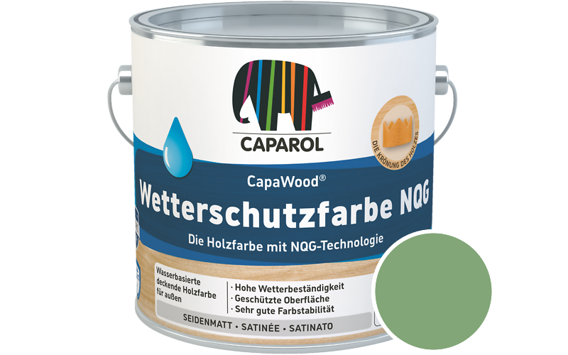 Caparol CapaWood Wetterschutzfarbe NQG 700ml Holzfarbe f�r au�en / Get�nt im Farbton Agave 100