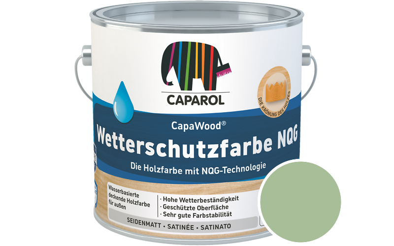 Caparol CapaWood Wetterschutzfarbe NQG 700ml Holzfarbe f�r au�en / Get�nt im Farbton Agave 70