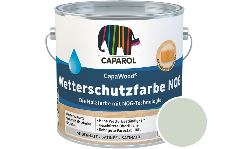 Caparol CapaWood Wetterschutzfarbe NQG 10L Holzfarbe f�r au�en / Get�nt im Farbton Agave 85