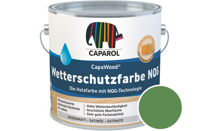 Caparol CapaWood Wetterschutzfarbe NQG 700ml Holzfarbe f�r au�en / Get�nt im Farbton Agave 95
