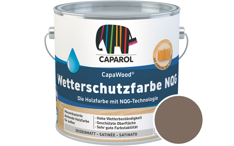 Caparol CapaWood Wetterschutzfarbe NQG 700ml Holzfarbe f�r au�en / Get�nt im Farbton Amber 10